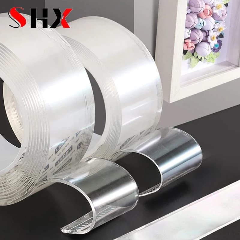 Monster Tape Waterproof Wall Stickers Reusable Heat Resistant Bathroom Home Decoration Tapes Transparent Double Sided Nano Tape