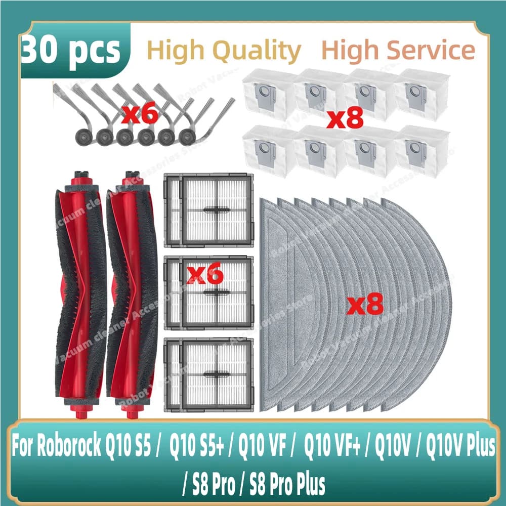 Fit For ( Roborock Q10 S5 /  Q10 S5+ / Q10 VF /  Q10 VF+ / Q10V / Q10V Plus / S8 Pro / S8 Pro Plus ) Parts Accessories