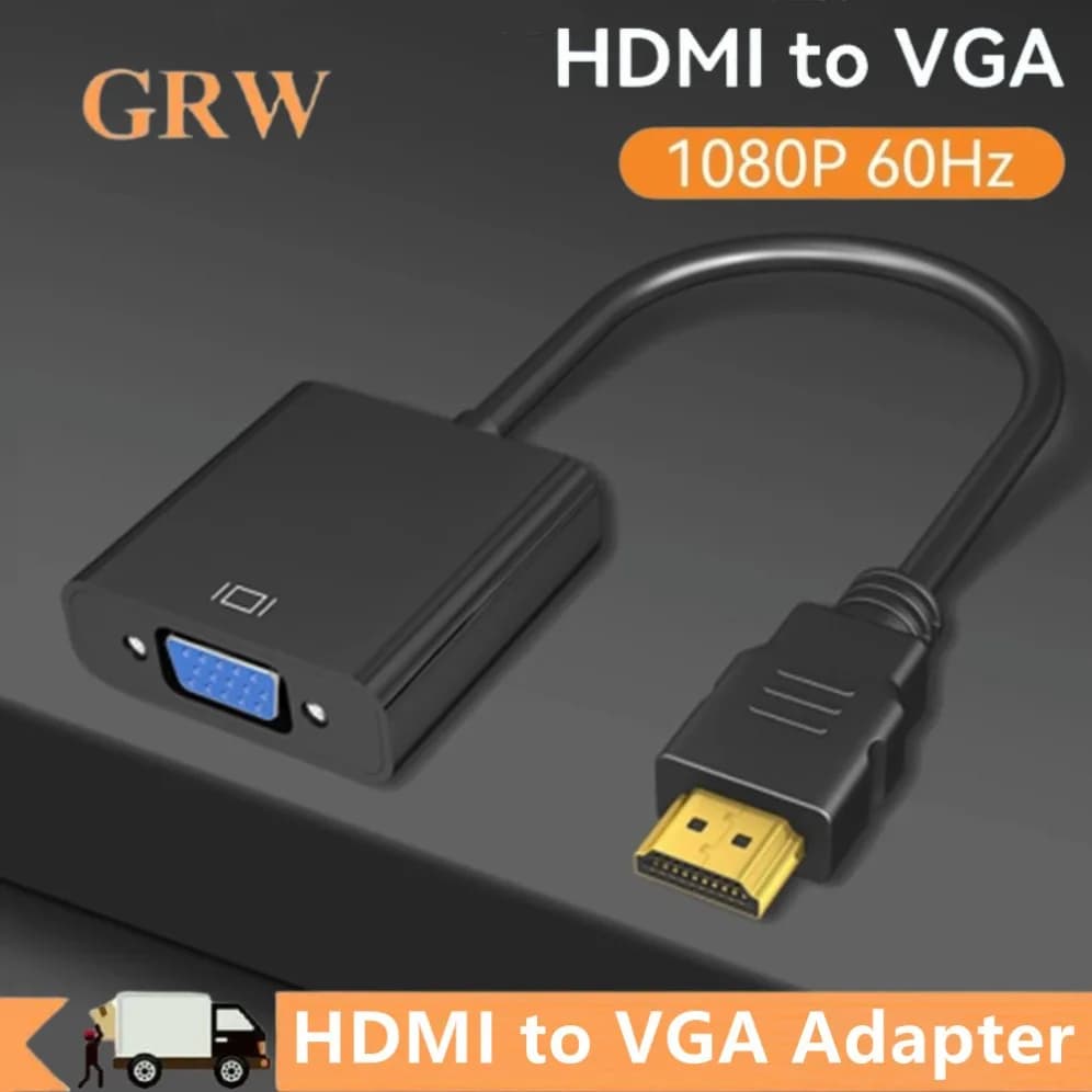 1080P HDMI-compatible To VGA Converter Adapter Cable HDMI Male to VGA Female Digital Analog Converter for Laptop PC TV Projector