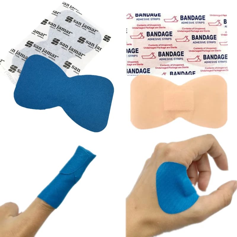 50pcs/set 7.6*4.5cm Special-shaped Band Aid Butterfly Style Plaster for Wound Dressing Patch Blue Skin Color Adhesive Bandages