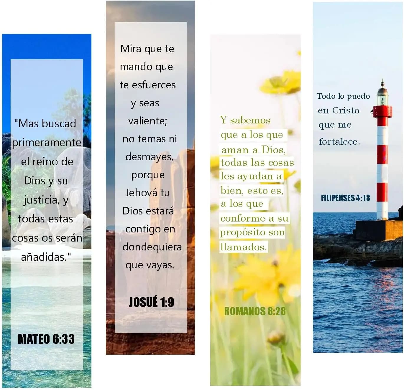 Spanish Christian Verses Bookmarks 2×8 inch Christian Bookmark Books of The Bible Bookmark Christian Gifts