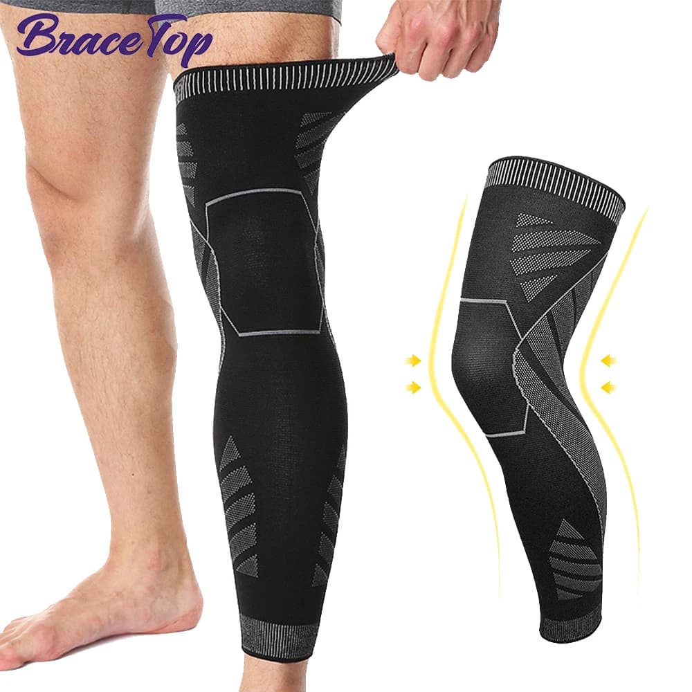 1 PCS Sports Full Leg Compression Sleeve Knee Brace Support Protector for Weightlifting Arthritis Joint Pain Relief Muscle Tear