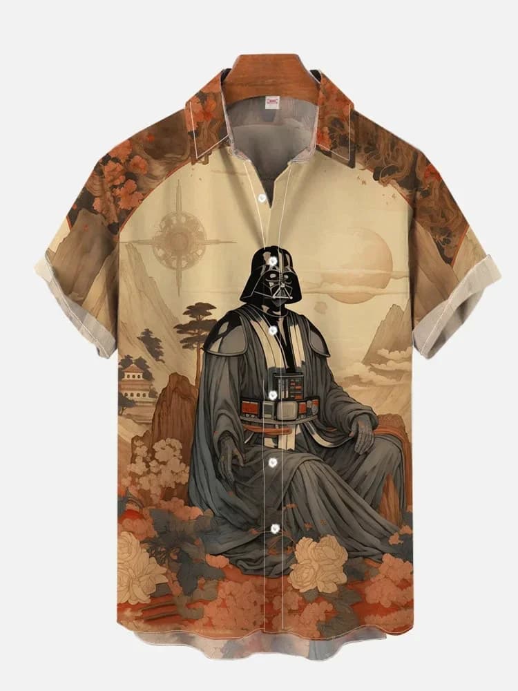 Casual Shirts Men Summer Women Hawaiian Short Sleeve Shirt Casual Boys Clothes Girls Teen Shirts Fashion Starwars- Tshirt Man