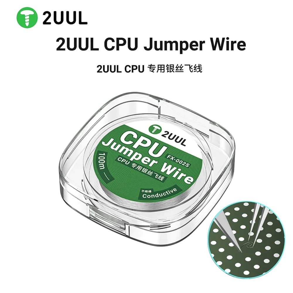 2UUL FX-002S 100m CPU Special Silver Wire Flying Line Strong Conductivity for Mobile Phone Repair CPU Point Flying Line Tool