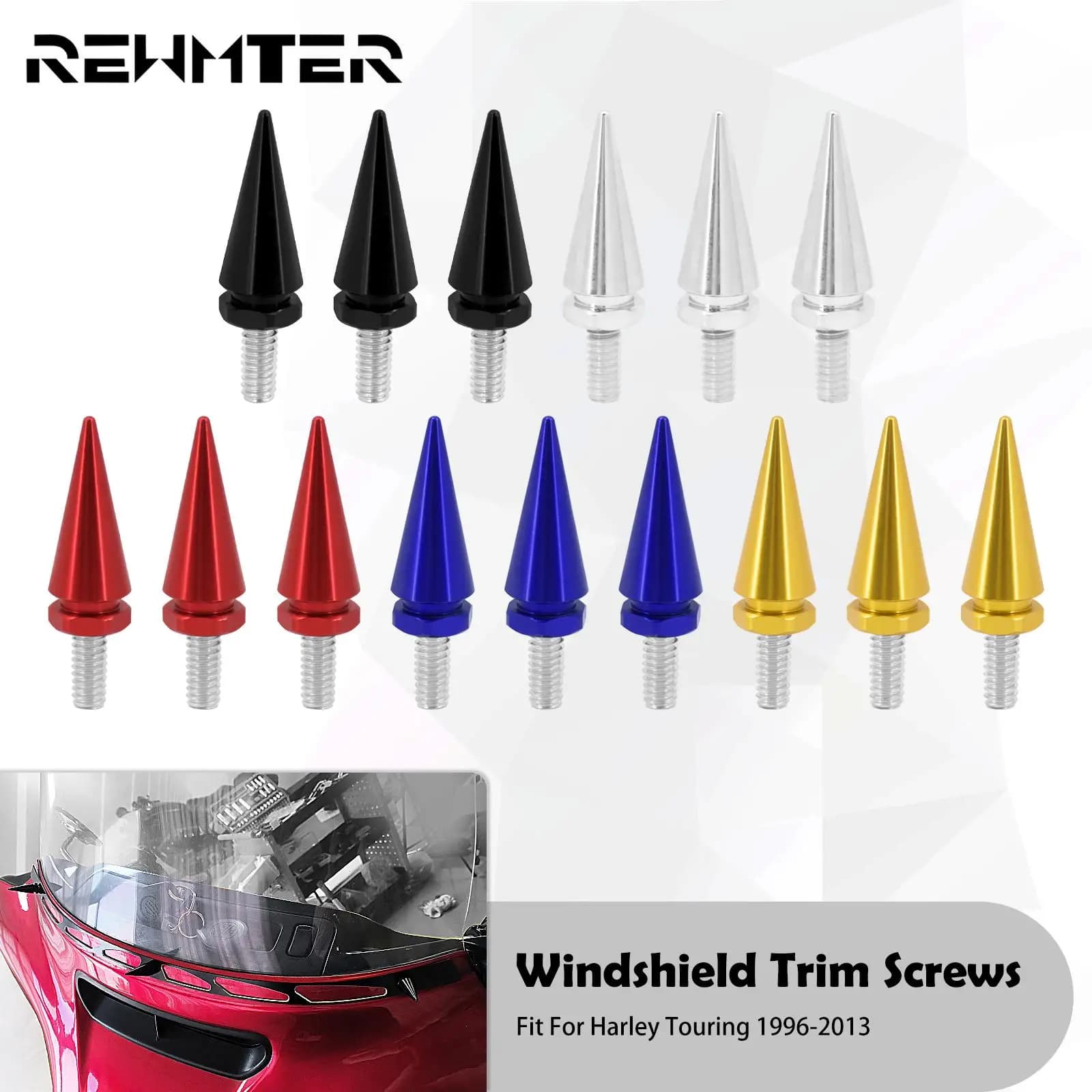 Motorcycle Windshield Windscreen Trim Screws Bolts Black/Chrome/Red/Blue/Gold For Harley Touring Street Glide FLH Ultra 96-2013