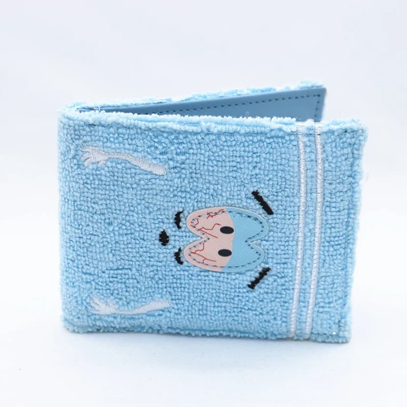 Cute Towel cloth embroidered anime fashion wallet, designer personalized ID card holder