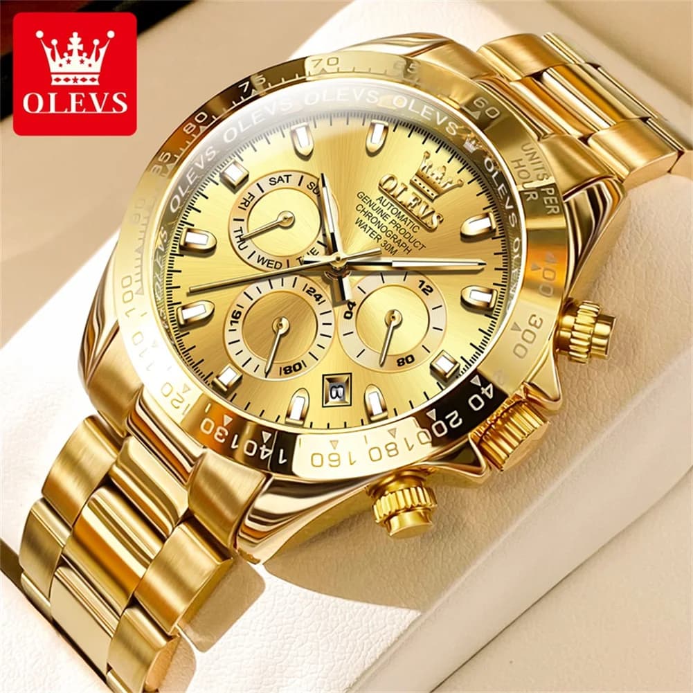 OLEVS 6638 Men's Automatic Mechanical Watch Waterproof Luminous Stainless Steel Strap Men's Mechanical Watch Fashion Luxury