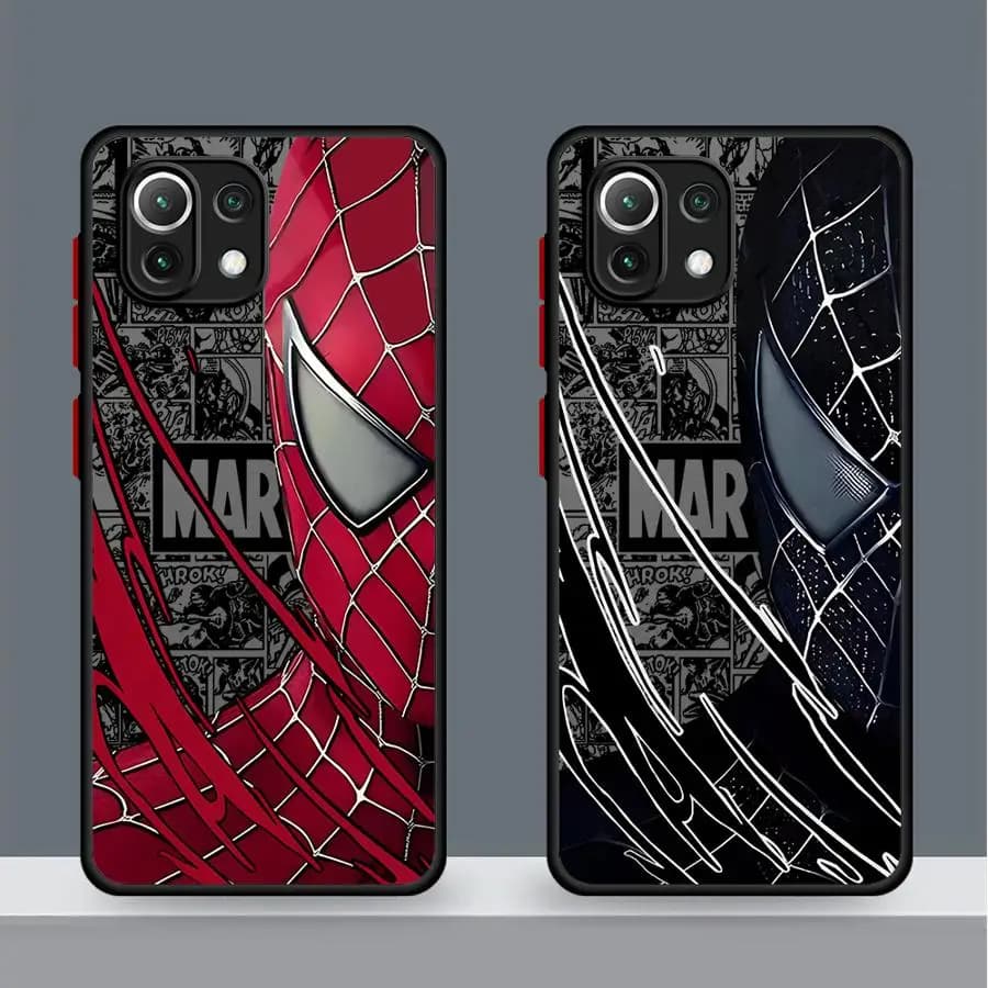 Marvel Spider Man Half Face Cool Phone Case for Xiaomi Poco X3 NFC X3 X4 X5 Pro C50 C51 C40 M5 M5s Bumper Cover