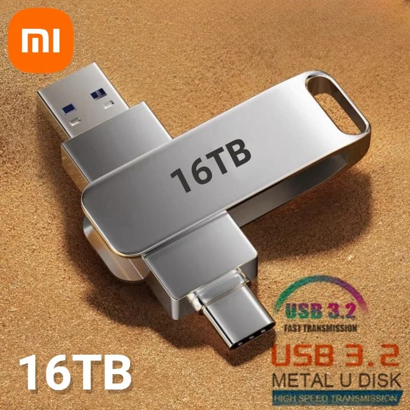 XIAOMI 16TB Flash Drives USB 3.2 High Speed USB Transfer Metal Pendrive Memory Card Pendrive Flash Disk Memoria Waterproof Stick