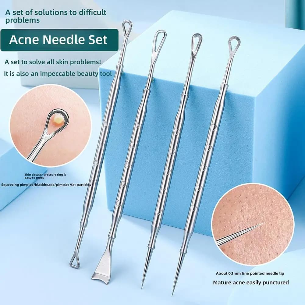 Black Dot Pimple Blackhead Remover Tool Needles For Squeezing Acne Tools Spoon For Face Cleaning Comedone Extractor Pore Cl A3J5