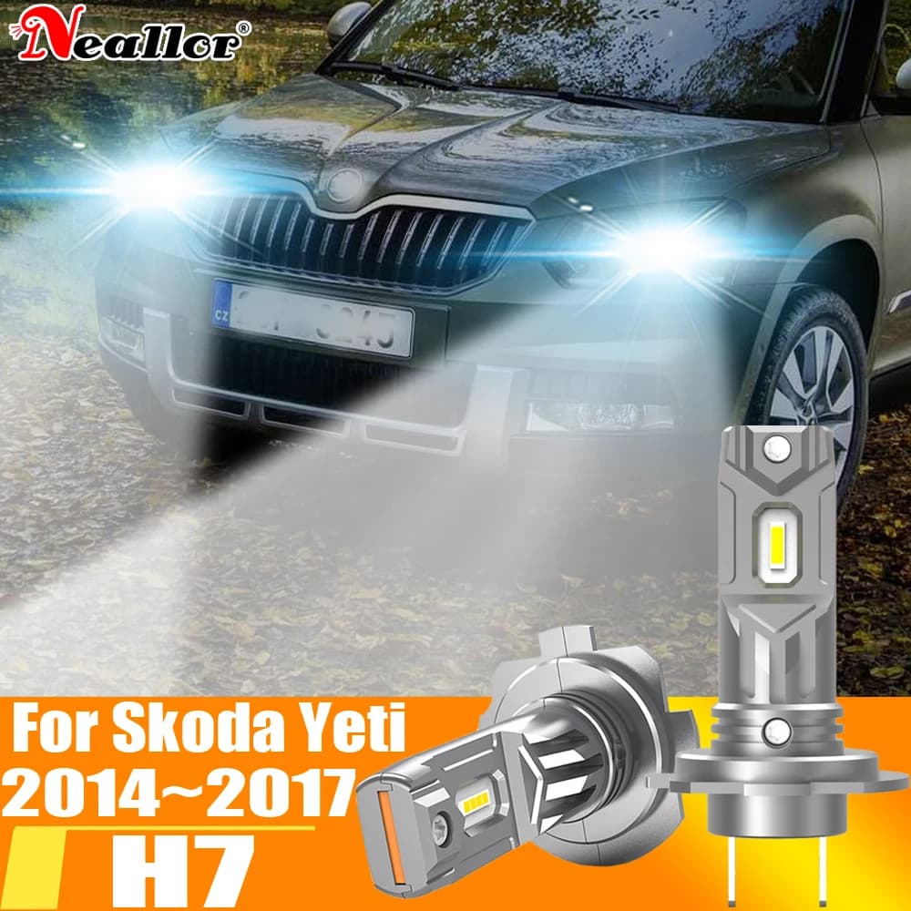 2x H7 Led Headlight Canbus H18 Car Bulb High Power 6000K White Light Driving Running Diode Lamp 12v 55w For Skoda Yeti 2014~2017