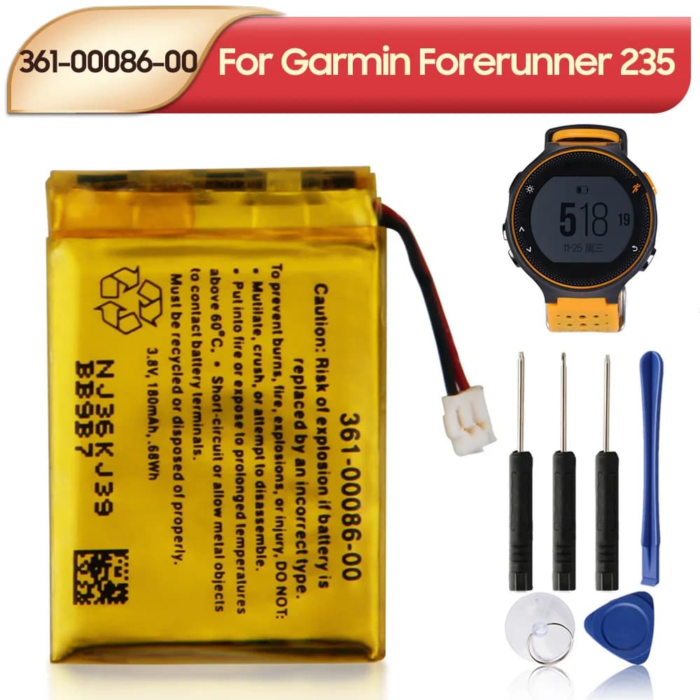 NEW Replacement Battery 361-00086-00 361-00086-10 For Garmin Forerunner 235 220 225 630 645 Vivoactive 4 Battery 180mAh