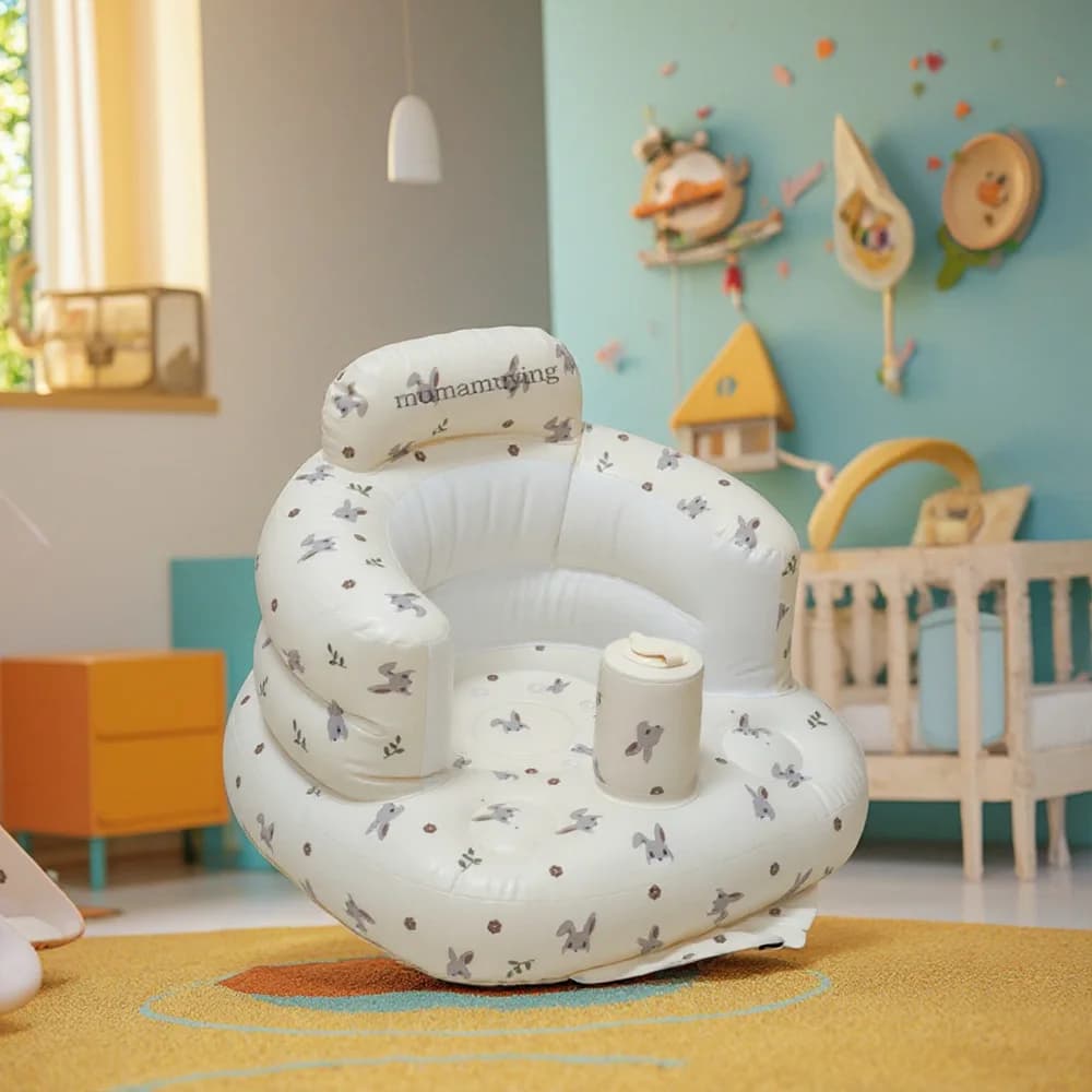 1PCS Inflatable Baby Seat for Babies, Baby Floor Seats for Sitting Up, Blow Up Baby Chair with Built in Air Pump