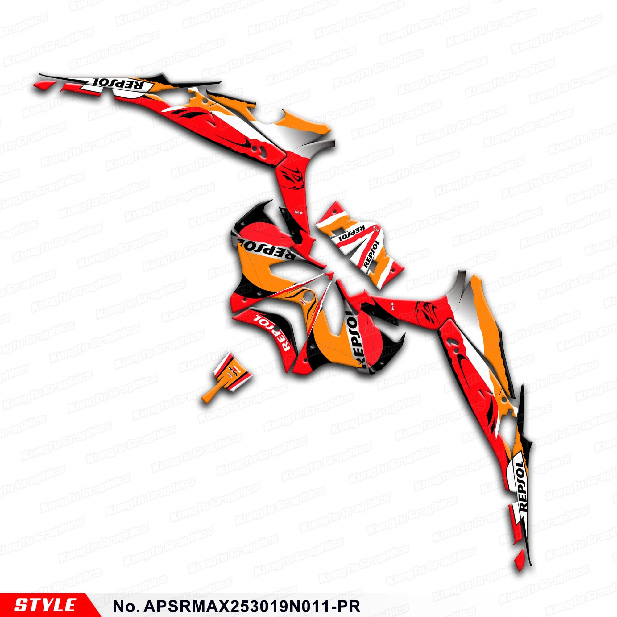 Racing Graphics Laminated Decals for Aprilia SR MAX 250 300 2019 2020, APSRMAX253019N011-PR