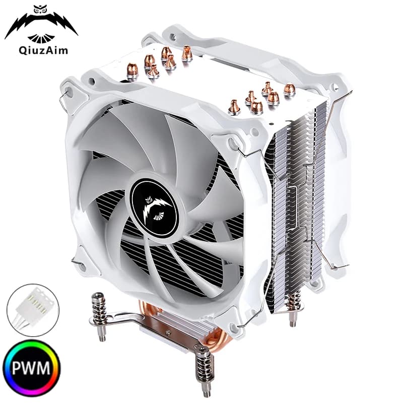 QiuzAim 6 Heat Pipe Efficient Radiator PC Air-Cooled x79 x99 Processor CPU Cooler 120mm Fan 4PinPWM install LGA2011 2066 2099 e5