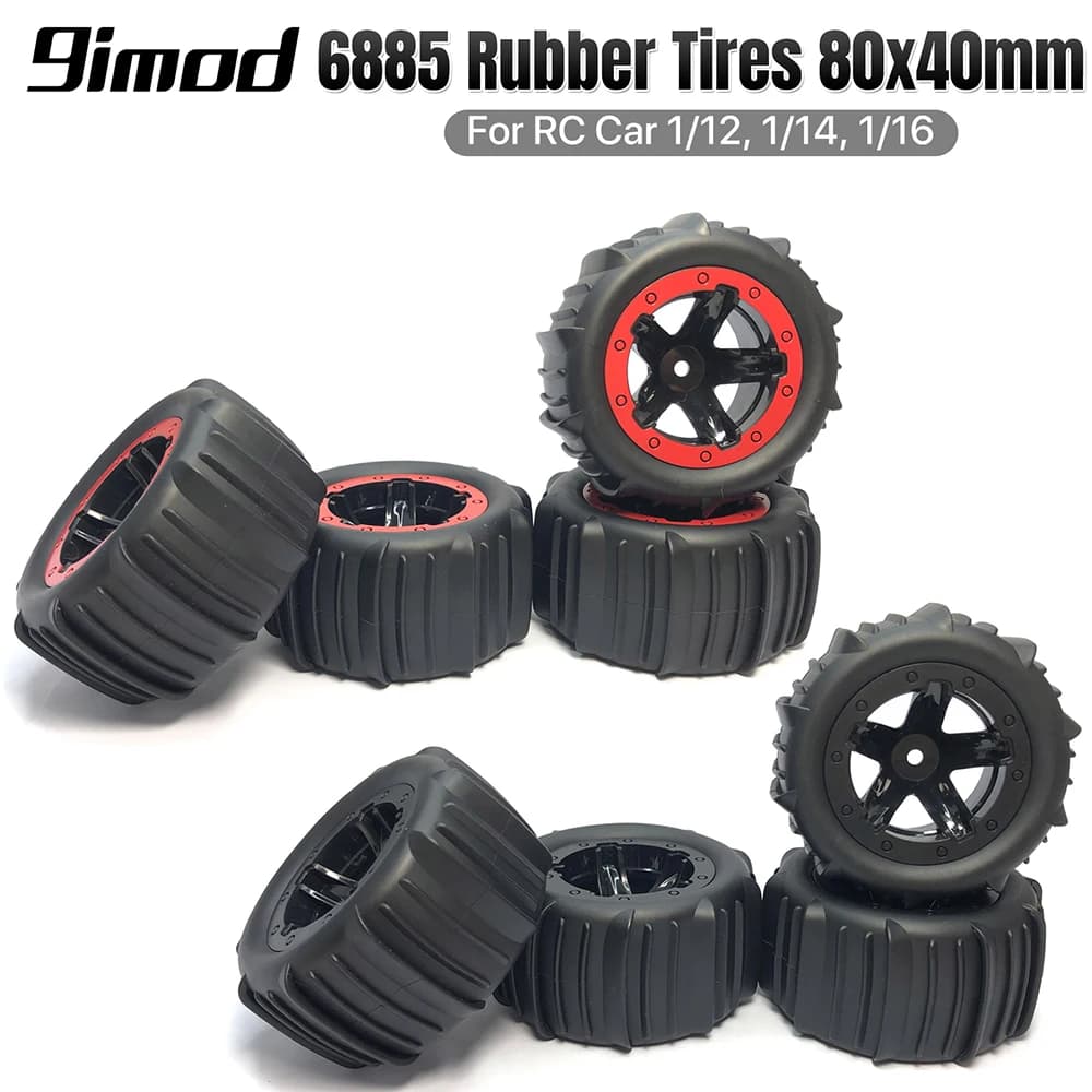9IMOD 4pcs RC 1/16 1/14 Snow Sand Paddles Buggy Tires Hex 12mm Tyre Wheels for Wltoys 144001 124018 HBX MJX ZWN SMAX 1625 RH1635