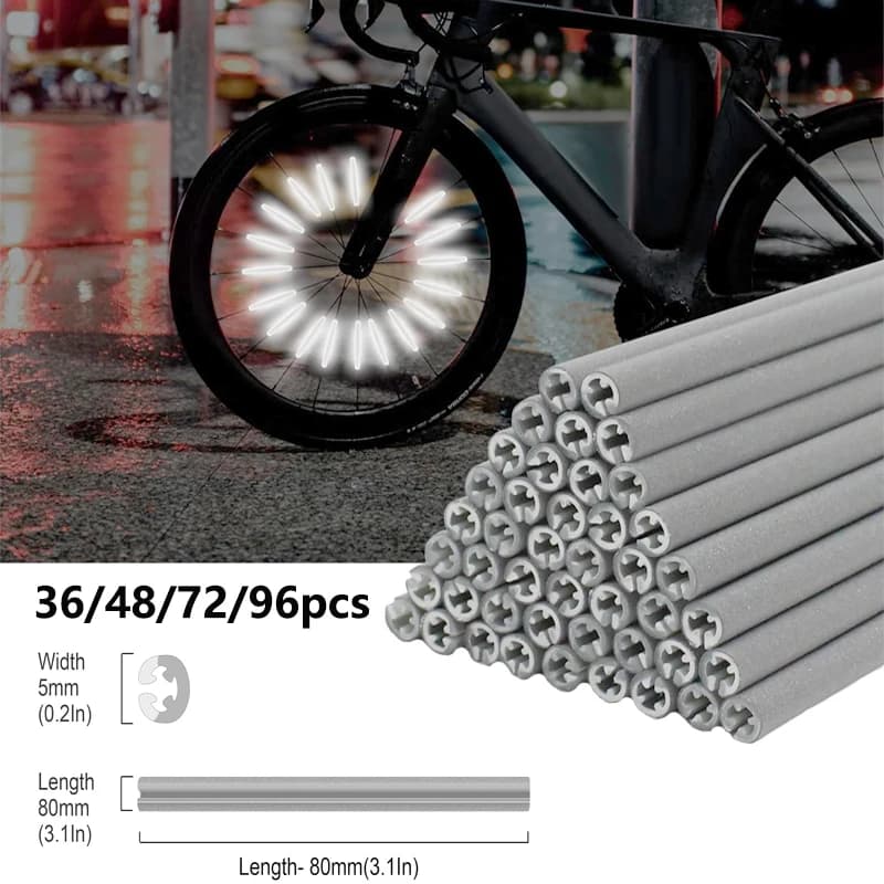 36/48/72/96Pieces 8cm Spoke Reflectors Bicycle Set Waterproof Easy Assembly, Safe Riding at Night Reflectors