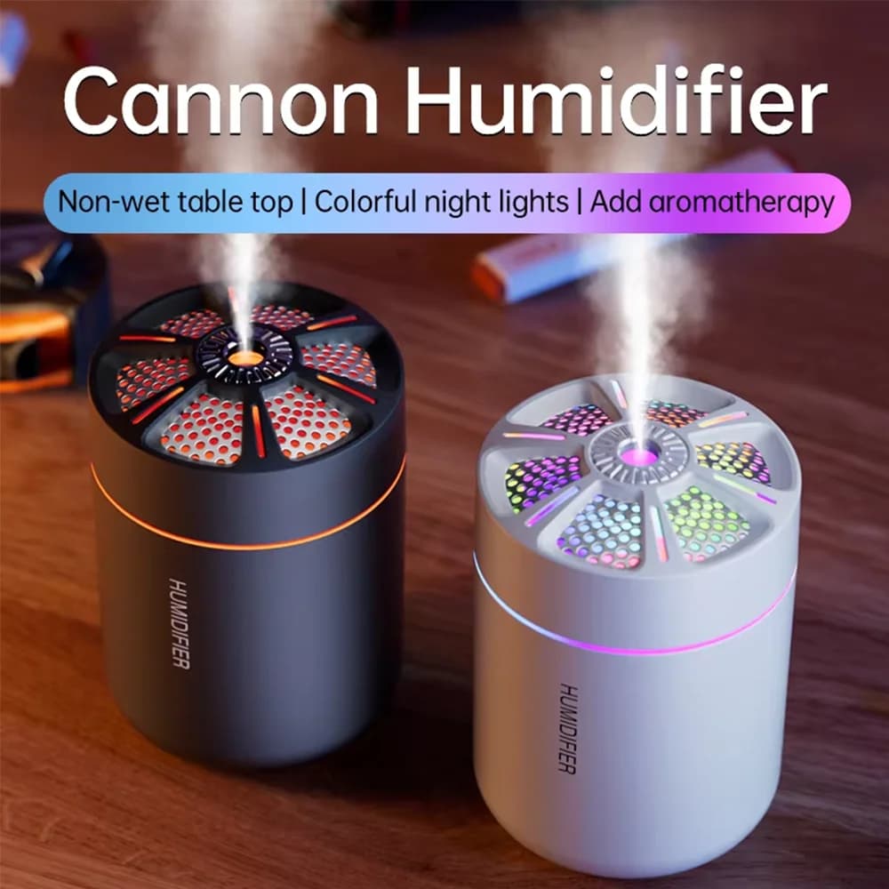 New Mini USB Portable Air Humidifier Gradient Color Lighting Silent Operation Cold Mist Humidification Home Desktop Car Dual Use