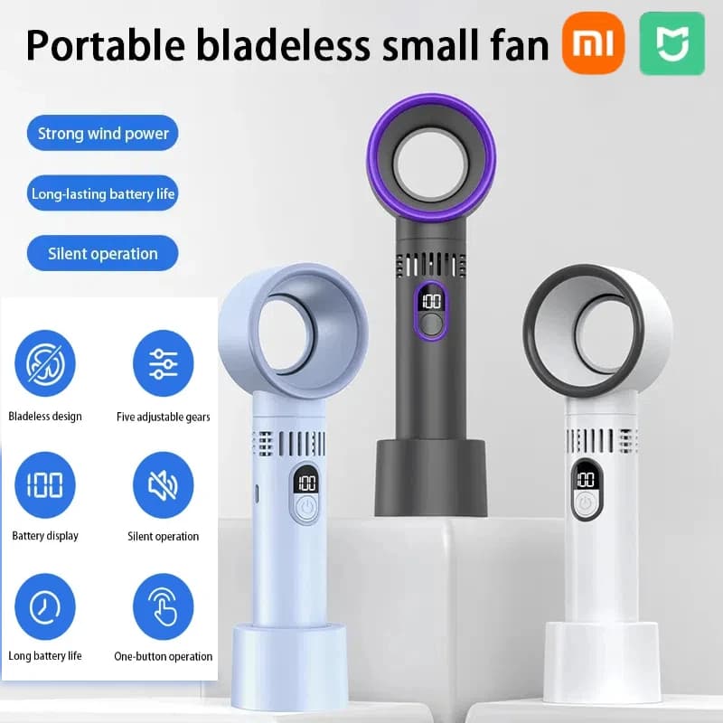 Xiaomi Bladeless Fan Intelligent Digital Display High-speed Bladeless Portable USB Charging High Wind Power Desktop 2025 New ﻿