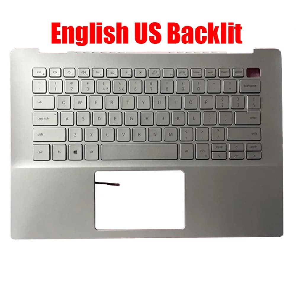 US Laptop Palmrest For DELL For Inspiron 5490 5498 0X6YXC X6YXC With Backlit English Keyboard Silver Upper Case New