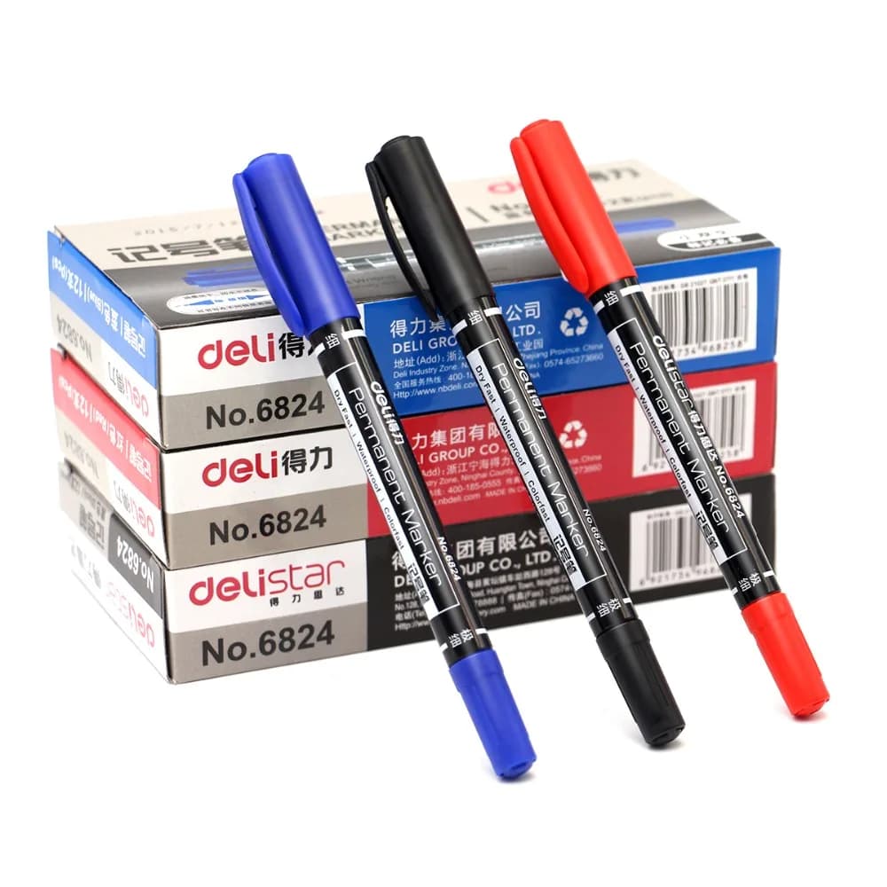 1/3pcs/set Twin Tip Permanent Markers, Fine Point, ( Black, Blue, Red ) Ink, 0.5mm-1mm  Paper CD Glass Fabric Paint Marking