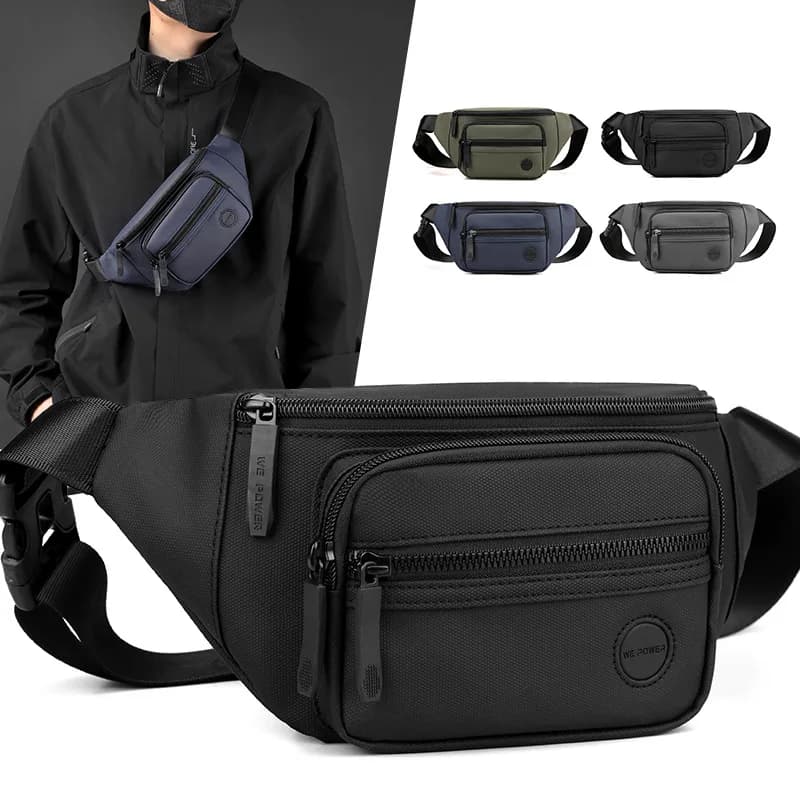 New waist pack men's leisure sports outdoor chest bag Fashion trend shoulder bag crossbody bag large capacity waterproof