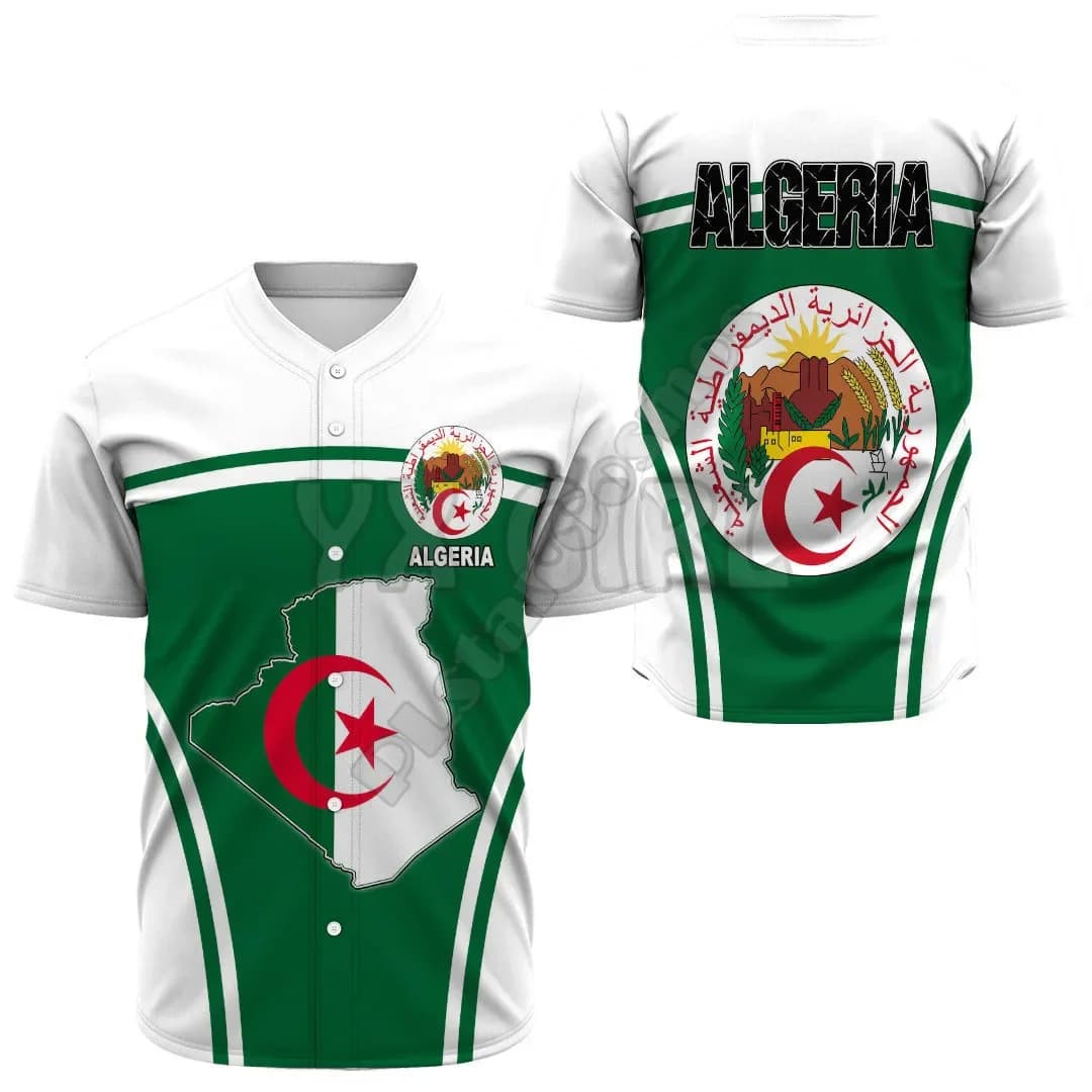 Algeria Active Flag/Benin Active/Botswana Active Baseball Jersey Baseball Shirt 3D Printed Men Shirt Casual Shirts hip hop Tops