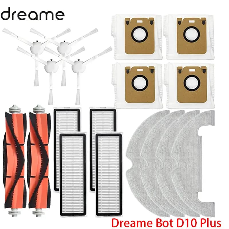 Accessories Dreame Bot D10 Plus RLS3D Robot Vacuum Cleaner Hepa Filter Mop Main Side Brush Dust Bag Replacement Parts