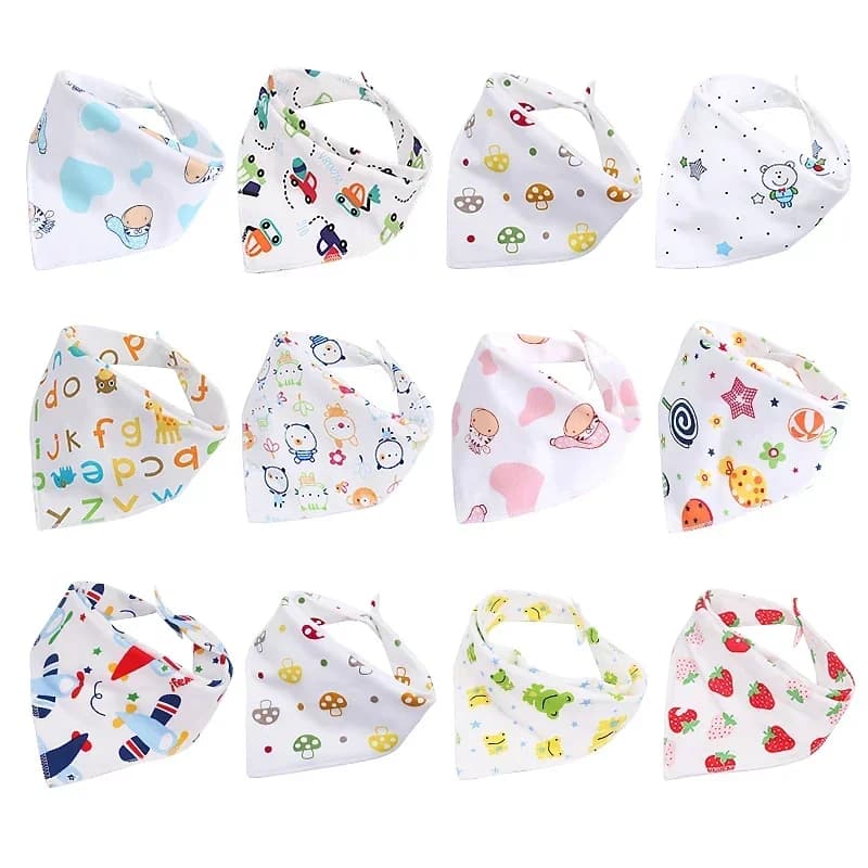5pc Baby Wash Towel Baby Triangle Saliva Bibs Cotton 0-3 Newborn Supplies