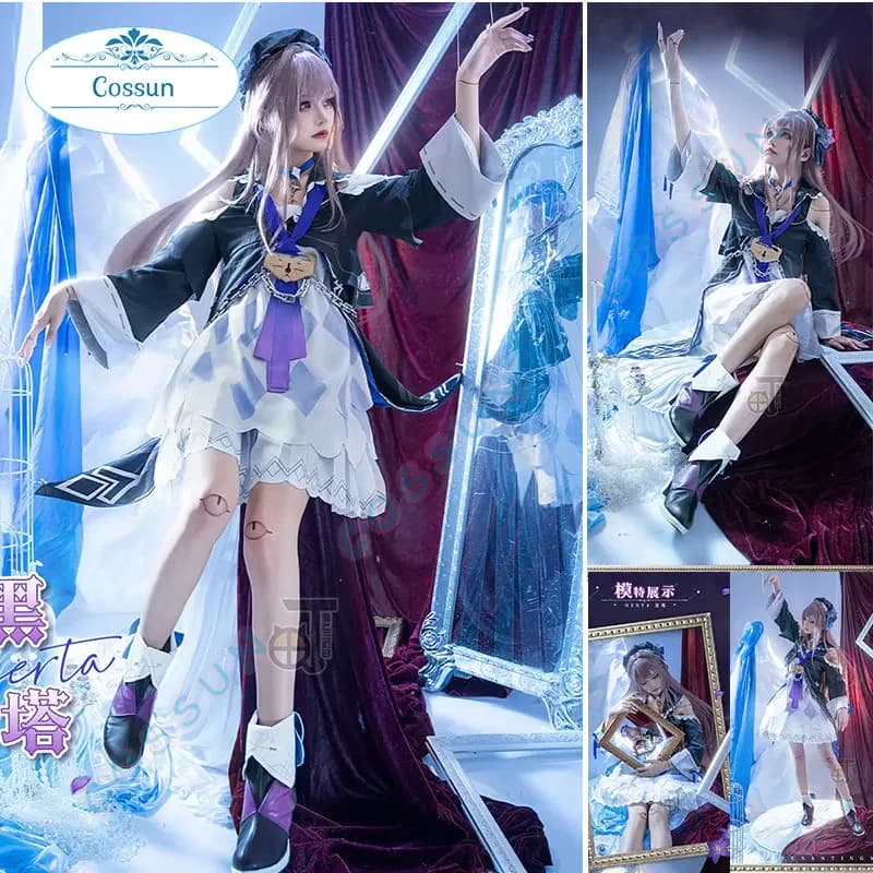Game Honkai: Star Rail Herta Cosplay Costume Halloween Party Outfit Clothing Anime Cosplay Wig Suit Lovely Lolita Dress