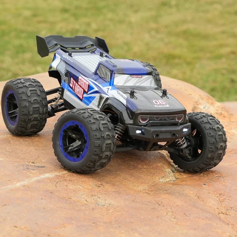 40KM/H 1/16 4WD RC Off-road Vehicle with Brush Motor Remote Control Climbing Car Toy 785-6 Blue RC Car