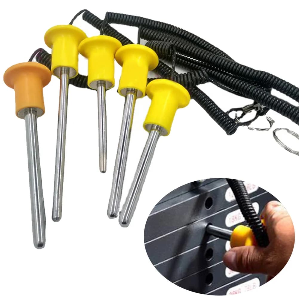Magnetic Fitness Equipment Bolts Weight Stacks Pin Gym Wire Lanyard Longer Pin Length Plastic Steel Yellow Gym Fitness Equipment