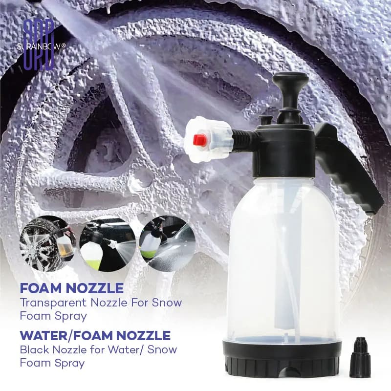 Continuous Hand Pump Pressure Sprayer, Hand held Garden Sprayer for Home, Lawn, Garden, Car Detailing and More, 2 L / 0.5 Gallon