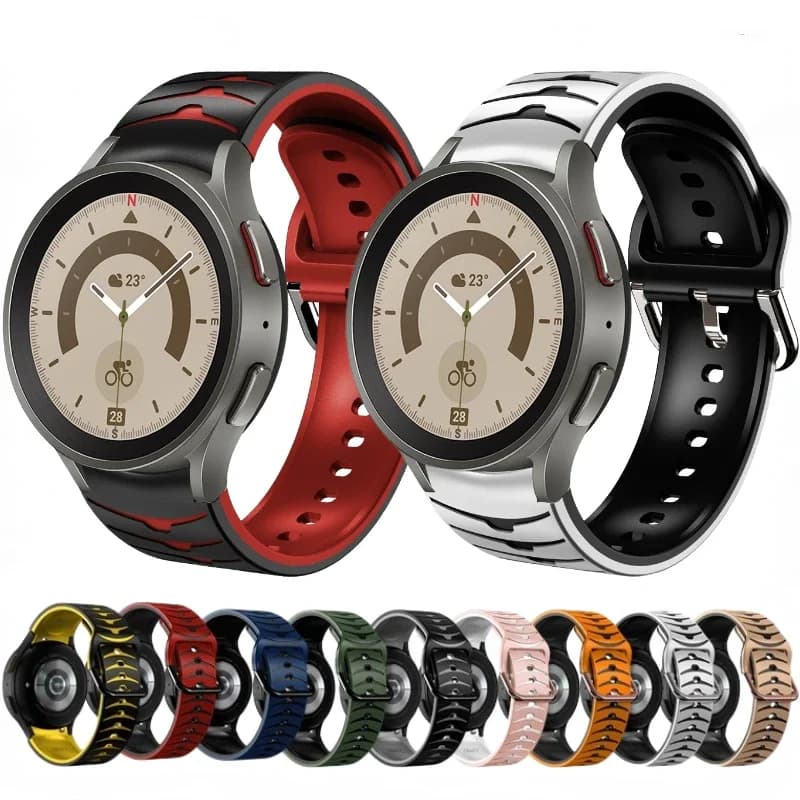 Silicone Strap For Samsung Galaxy Watch 7/6/5/4 40mm 44mm 6 Classic 47mm 43mm Soft Two-tone bracelet band For Watch 5 Pro 45mm