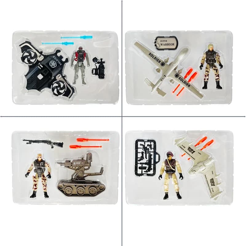 Special Forces Soldiers Police WWII War Game Action Figures Soldier Modle Realistic Military Tank Plane Weapon Toy Kid Gifts