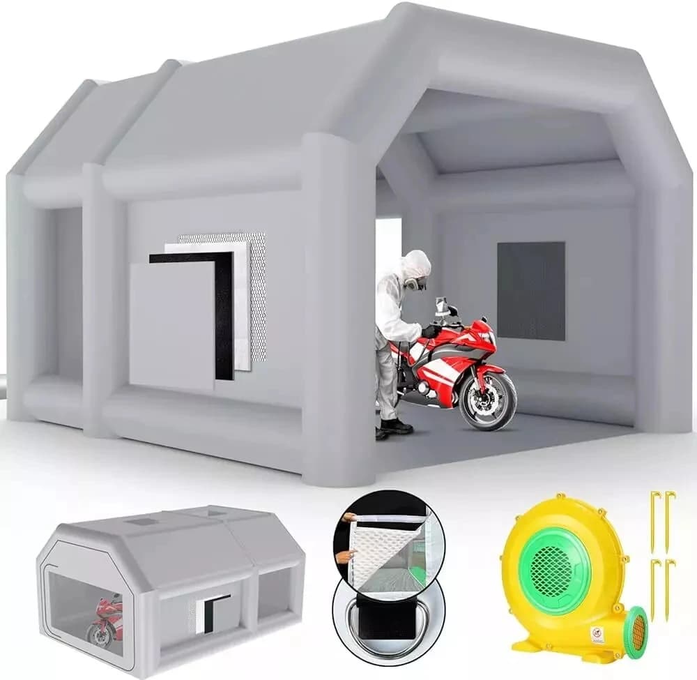 Inflatable Spray Paint Booth Tent House Motorcycle Car Vehicle Air Filter
