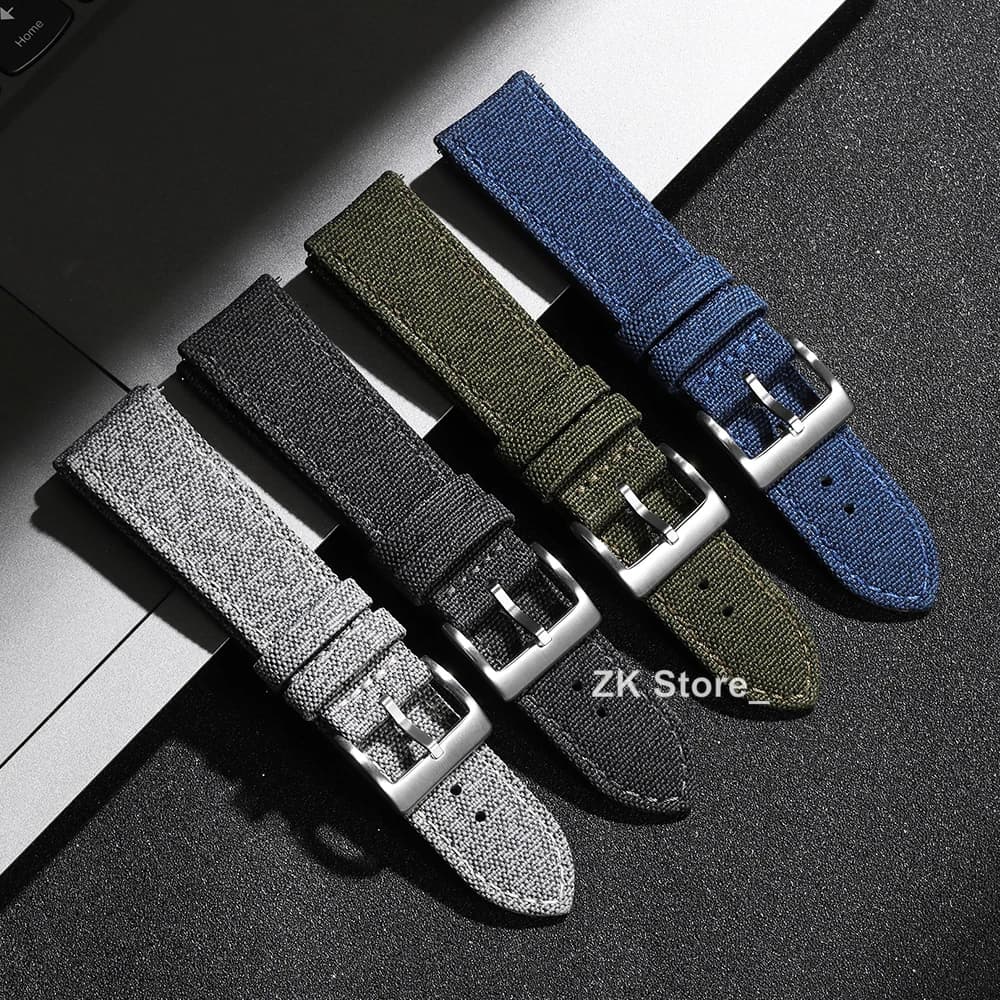 Quality Sailcloth Watch Strap 18mm 20mm 22mm Band Waterproof Fabric Watchband Quick Release Wristband Belt Watch  Accessories