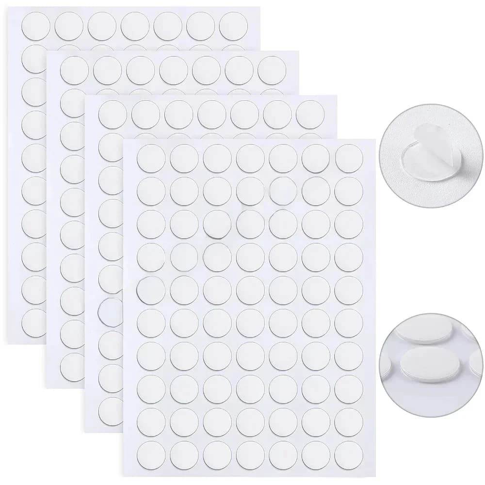 100pcs 1/0.5cm Adhesive Double Sided Tape Stickers Removable Round Sticky Tack No Trace Small Stickers for Festival Decoration