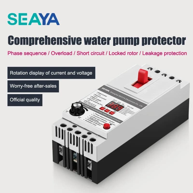 SEAYA 380V 4IN1 Motor Water Pump Phase Leakage Overcurrent Short Circuit Integrated Protector Power Screen Display Adjustable
