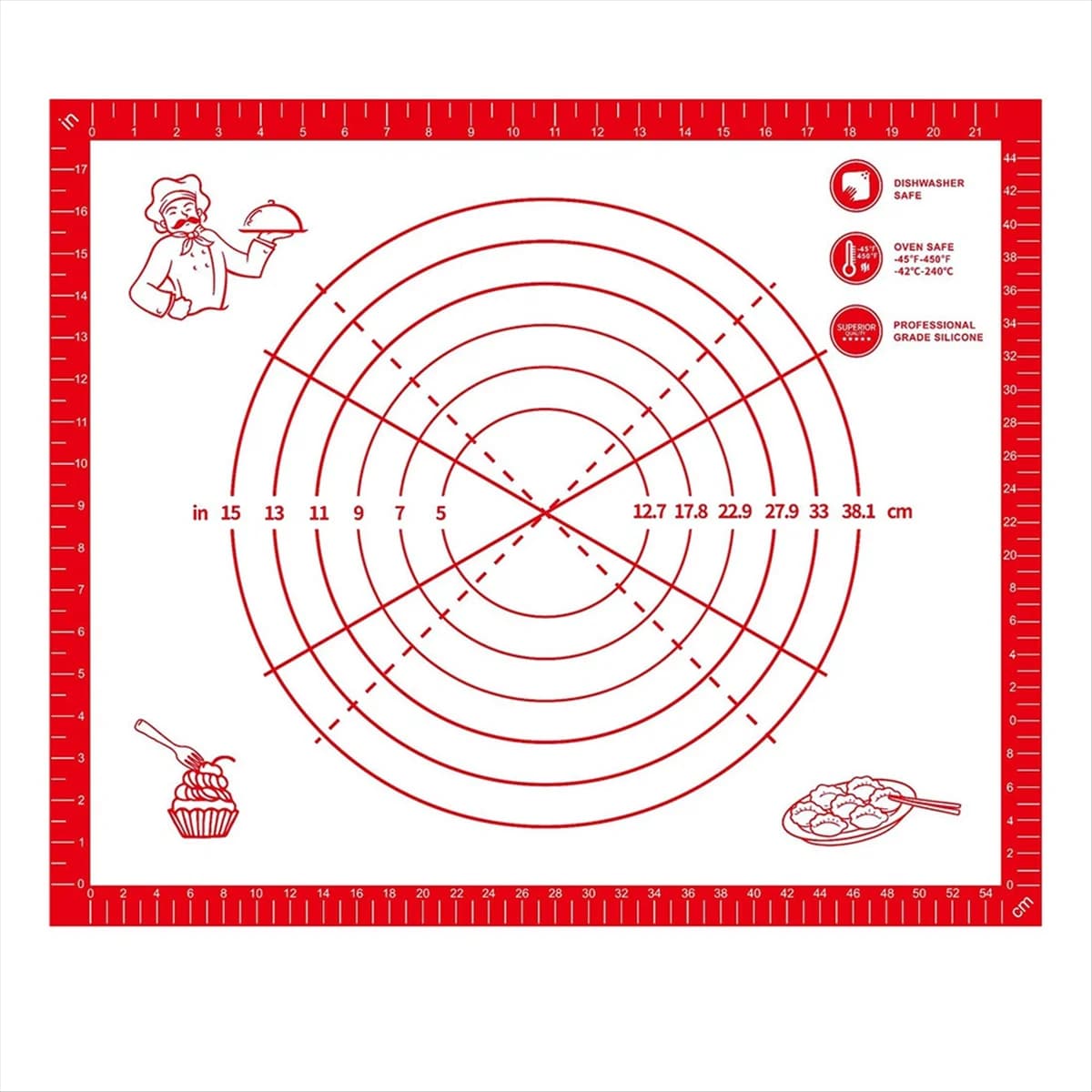 Silicone Baking Mat Pizza Dough Does Not Stick to the Dough Pad. Pastry Kitchen Cooking Tools for Kneading Accessories