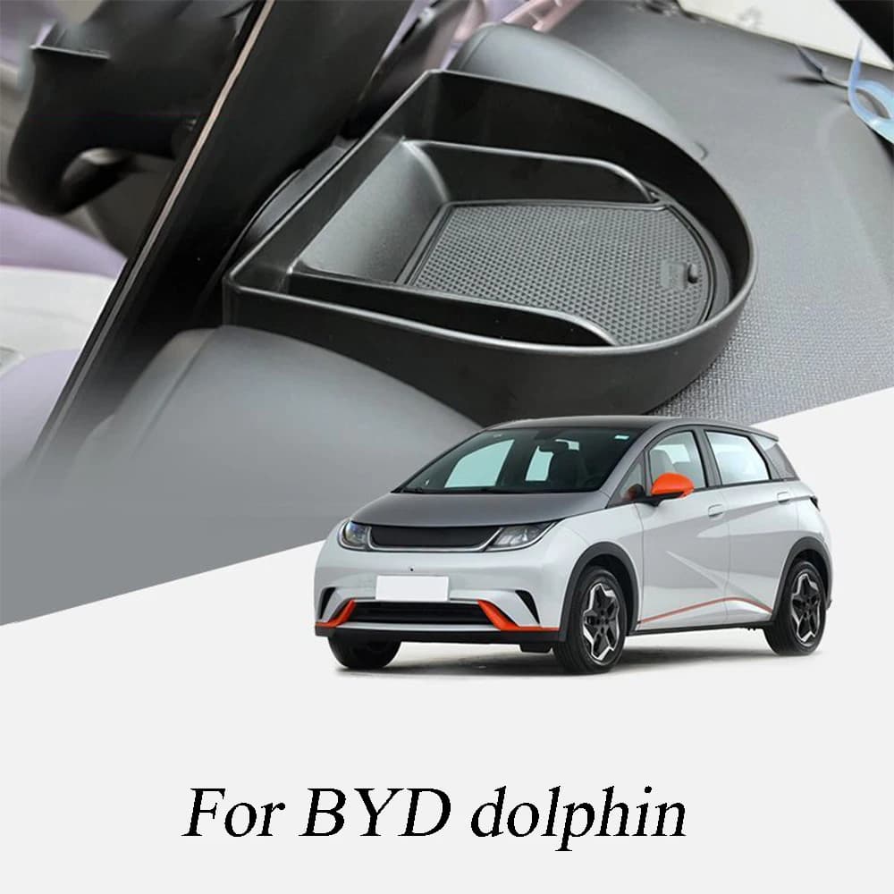 For BYD Dolphin 2023 2024 Car Dashboard Storage Box Center Content Console Hidden Tray Behind Screen Organizer Storage Box