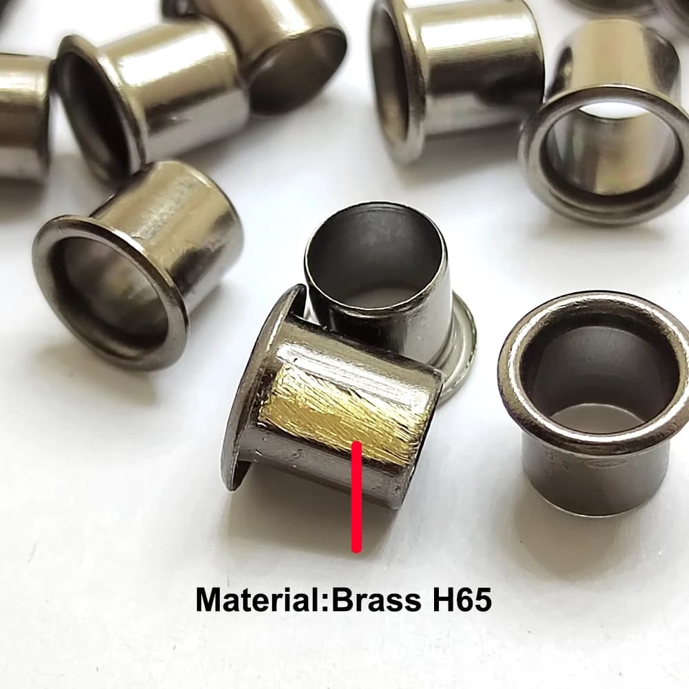 100pcs #8-9-7.9(.267 length under flange x 1/4" outside diameter) Gun-Black brass Eyelets krivets for .08" thick Kydex Holster(