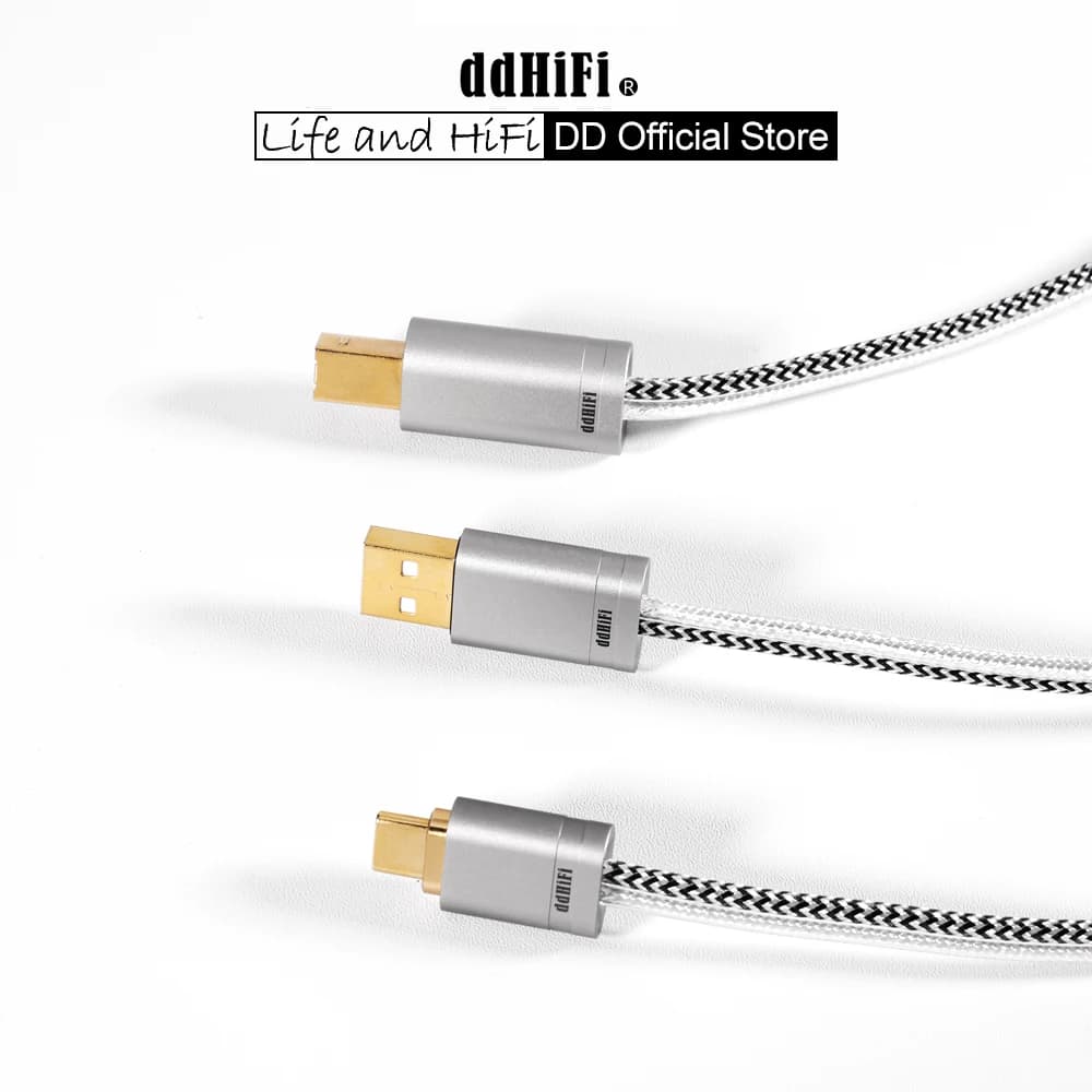 DD ddHiFi TC09BA (USB-A to USB-B) / TC09BC (USB-C to USB-B) HiFi Audiophile USB Cable with Double Shielded Structure