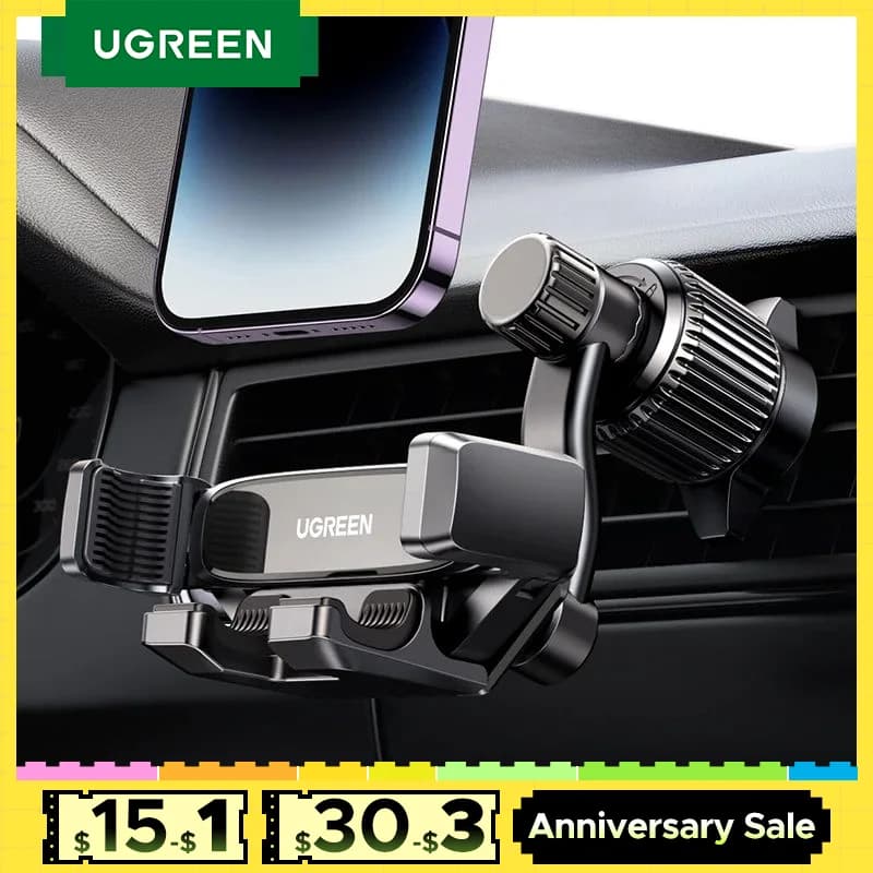 UGREEN Car Phone Holder Gravity Car Phone Stand For iPhone 16 15 14 Pro Max Xiaomi Samsung 360°Rotation Air Vent Phone Holder