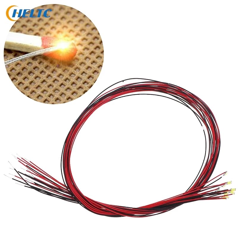 10Pcs/lot  20cm T0603wm Soldered Micro Litz Wired Leads Warm White Smd Led 0603