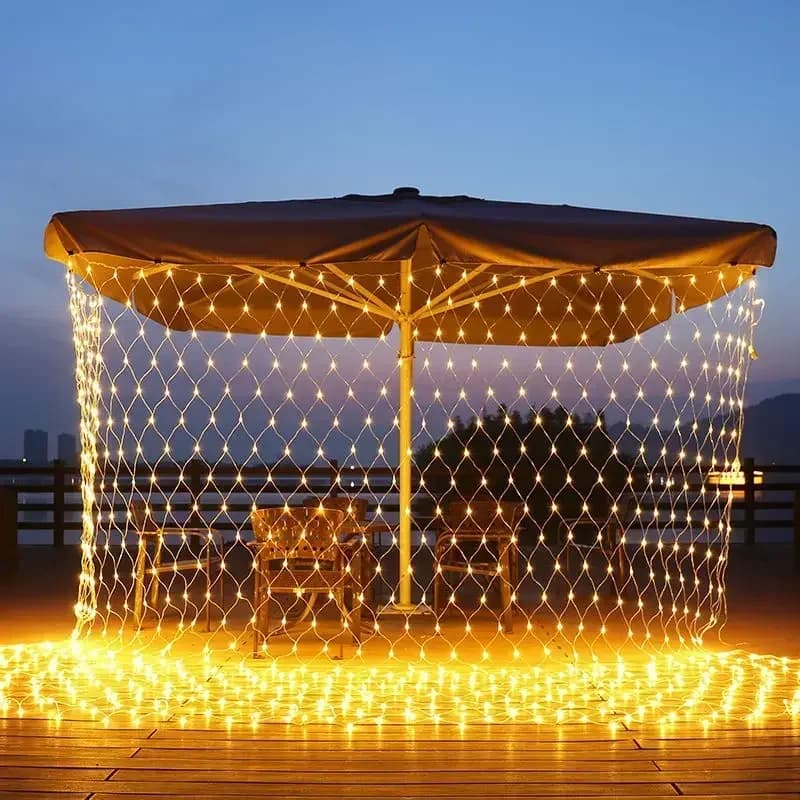 EU or US Plug LED Net Mesh Fairy String Light Garland Window Curtain Christmas Fairy Light Wedding Party Holiday Decoration