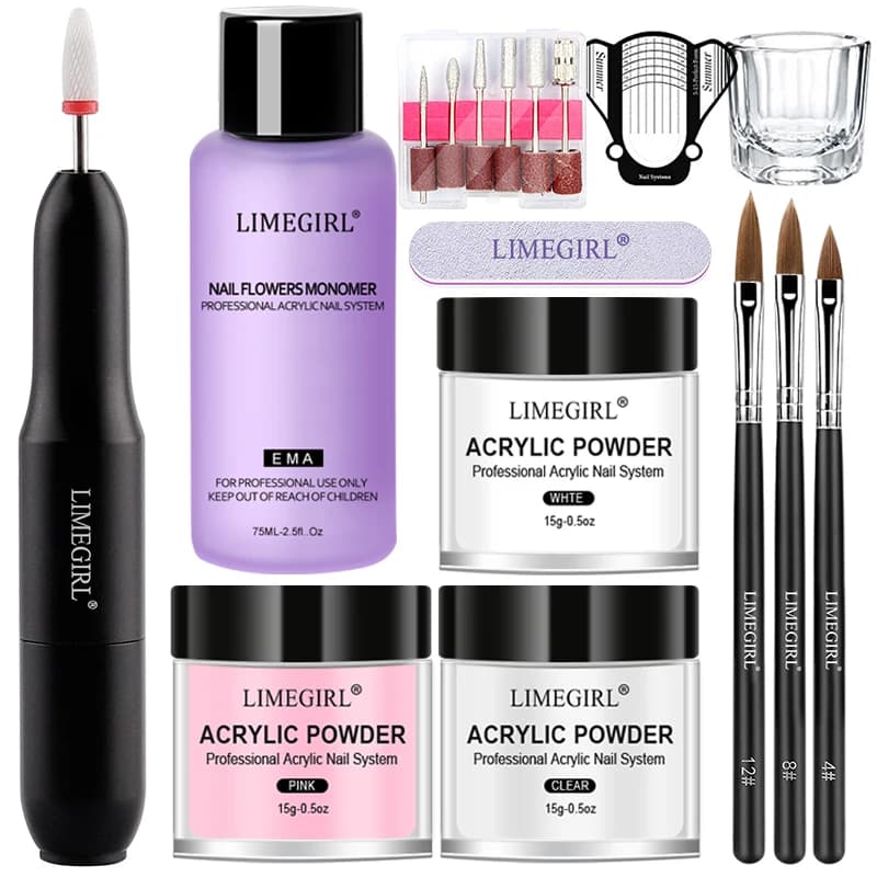 Nail Art Machine Kit Beginner DIY Acrylic Manicure Kit Beginner Manicure Kit Nail Art Kit 3D Nail Tip Engraving Tool