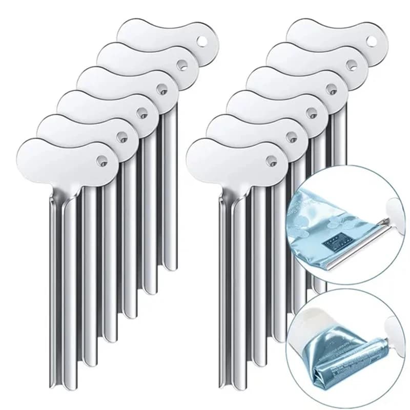 1-6 Pcs Stainless Steel Toothpaste Tube Squeezers Metal Key Toothpaste Squeezers for Bathroom Hair Dye Cosmetic Tubes Squeezer