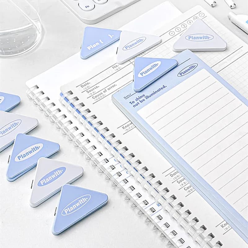4pcs/lot File Paper Clip Fashion Simplicity Solid Color Triangle Edge Corner Clamp Stationery File Book Binding Folder Student