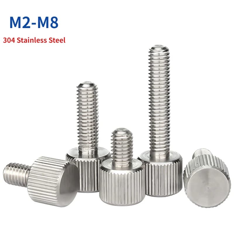 M2 M2.5 M3 M4 M5 M6 M8 304 Stainless Steel Thumb Screws,knurled Head Thumb Bolt,Machinery,Tool Round Adjustment Hand Screw